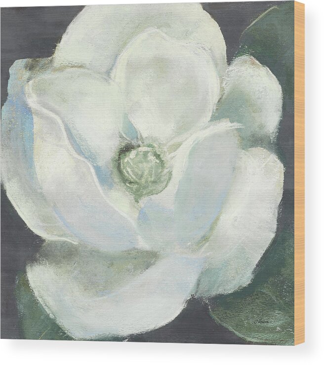 Blossom Wood Print featuring the painting Magnolia II Sage by Carol Rowan