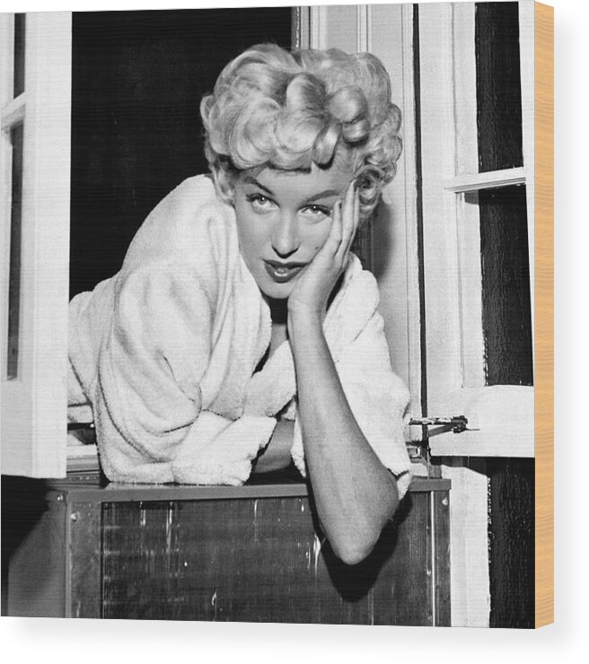 East Wood Print featuring the photograph Marilyn Monroe On Set Of The Seven Year by New York Daily News Archive