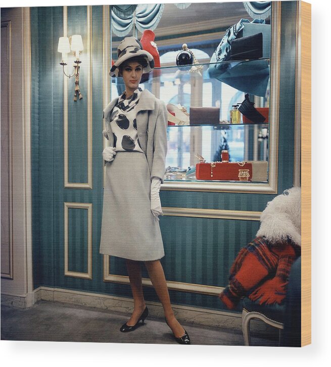 Fashion Collection Wood Print featuring the photograph Melba Model By Lanvin-castillo In 1962 by Keystone-france