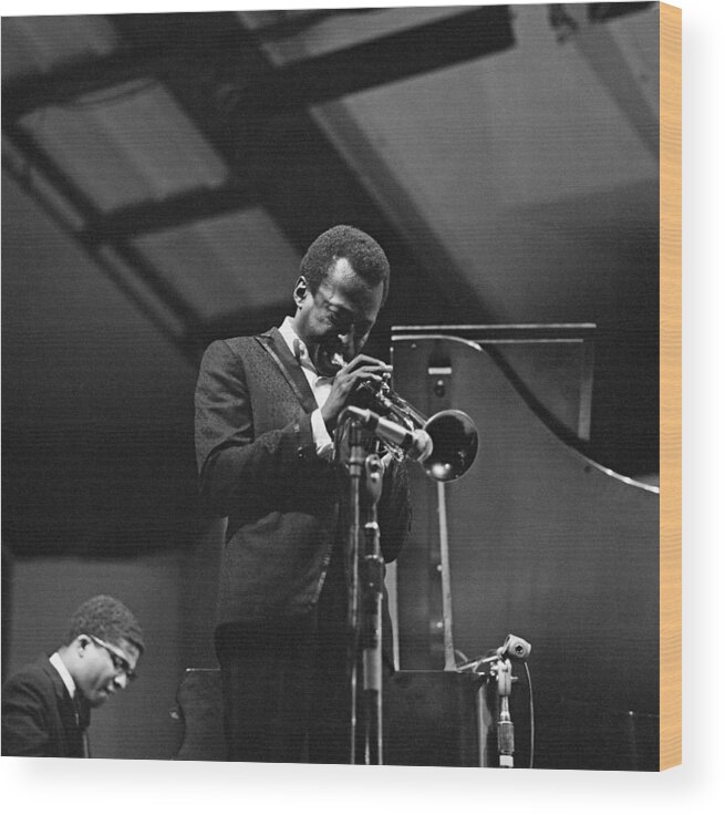 People Wood Print featuring the photograph Miles Davis At Newport by David Redfern