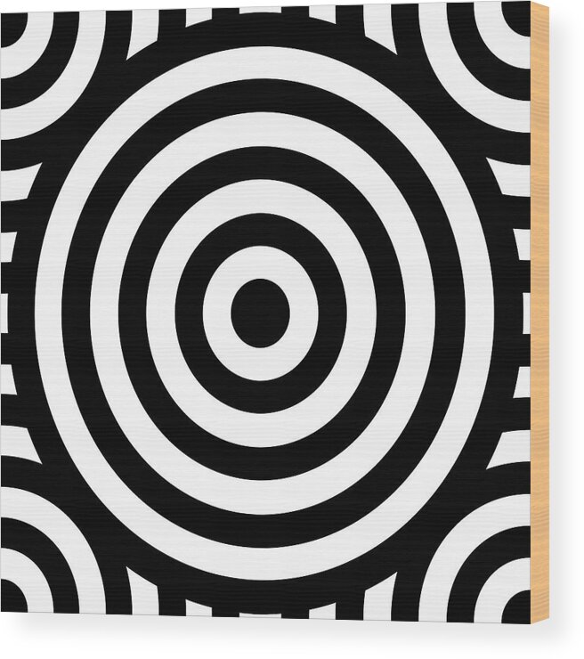 Black & White Wood Print featuring the digital art Mind Games 52 by Mike McGlothlen