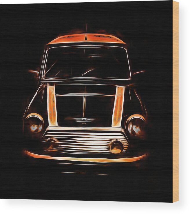  Car Wood Print featuring the digital art Mini Cooper Love by Carl H Payne