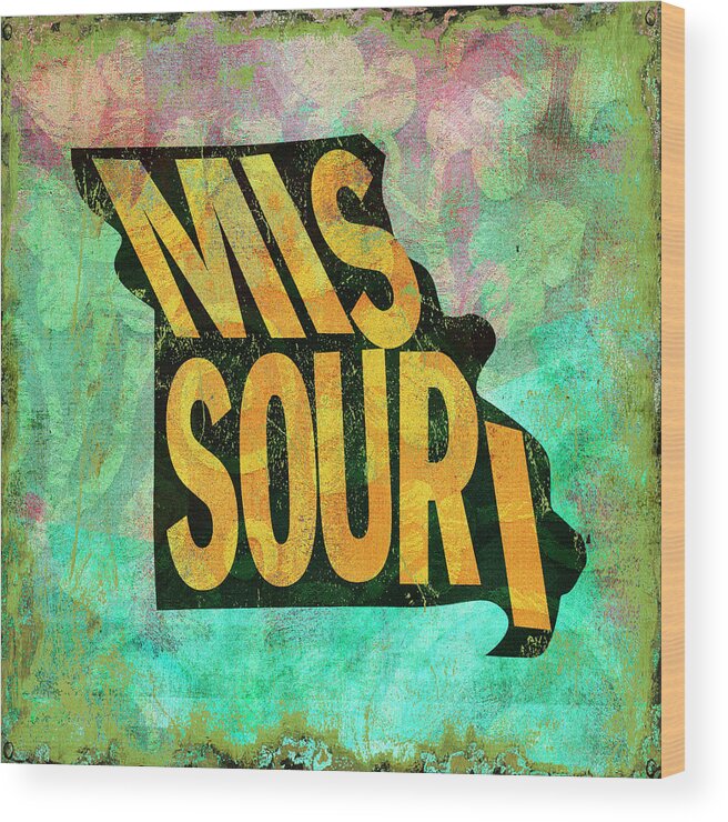 State Wood Print featuring the mixed media Missouri by Art Licensing Studio