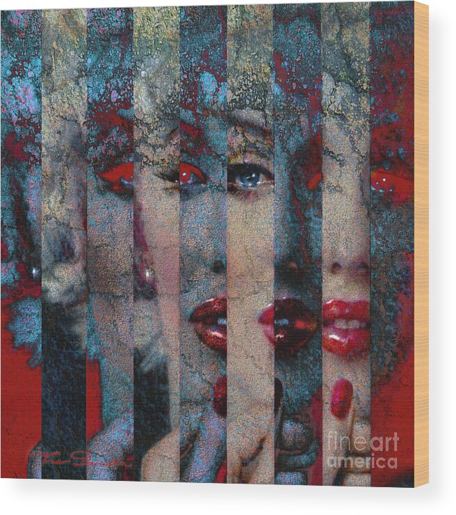 Theo Danella Wood Print featuring the painting MMarilyn 132 Q SIS by Theo Danella