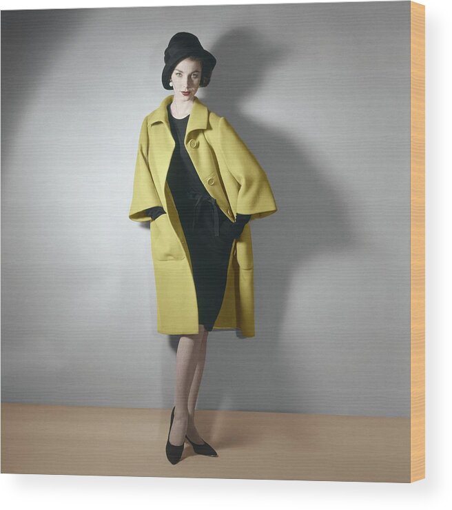 Fashion Wood Print featuring the photograph Model In A Norman Norell Ensemble by Horst P. Horst