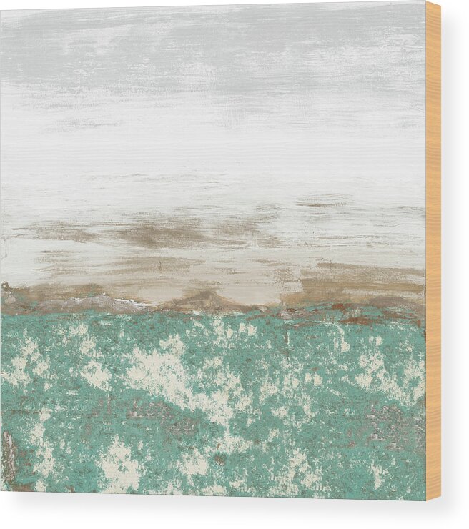 Bright Wood Print featuring the painting Modern Landscape Abstract by Lanie Loreth