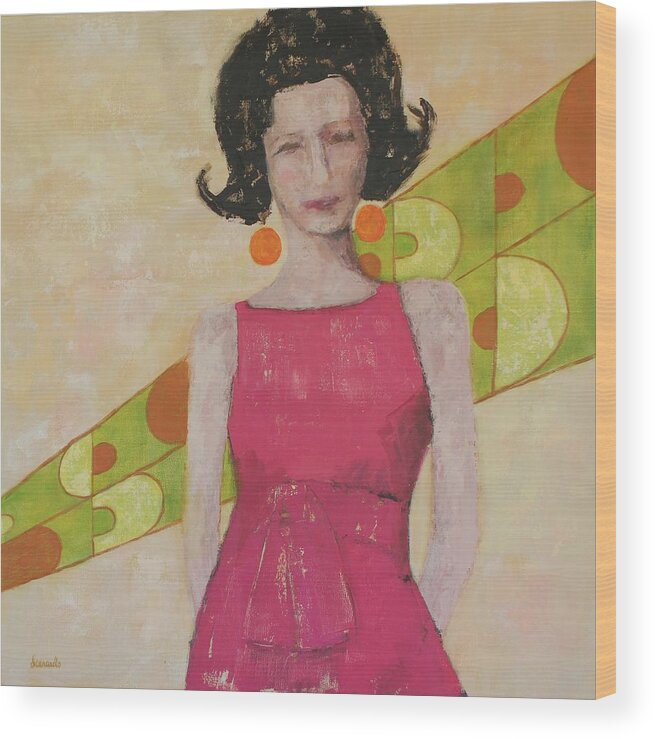 1960s Wood Print featuring the painting Modern Mom by Donna Ceraulo
