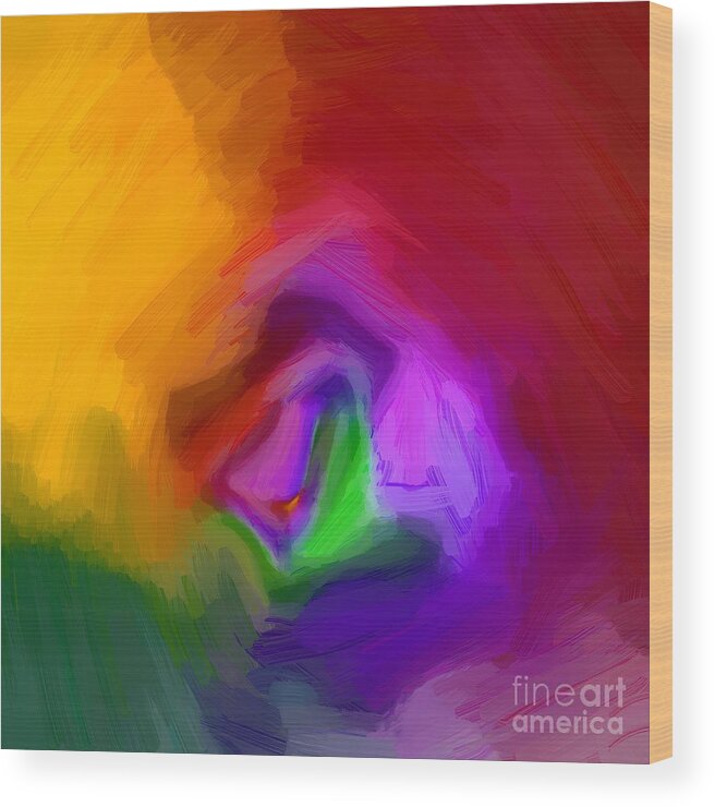 Abstract Wood Print featuring the drawing Multiple Colored Abstract by Delynn Addams by Delynn Addams