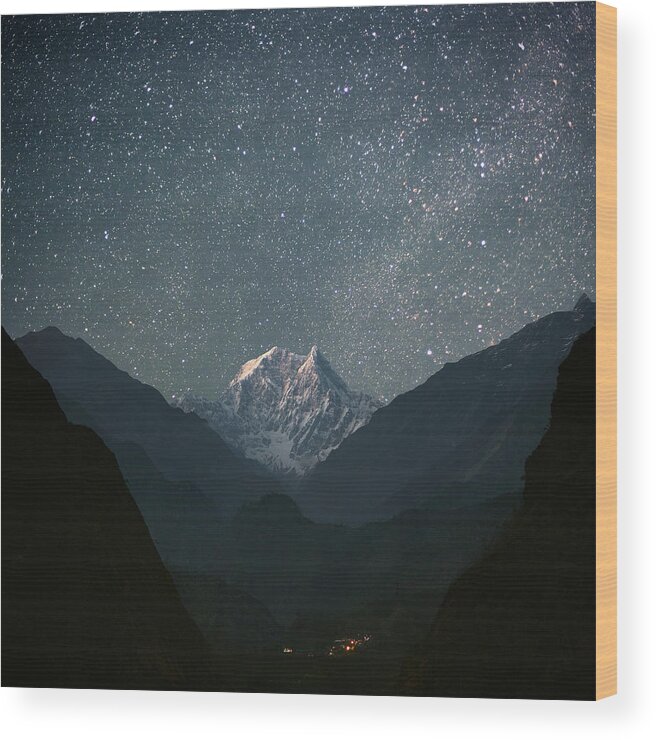 Himalayas Wood Print featuring the photograph Nilgiri South 6839 M by Anton Jankovoy