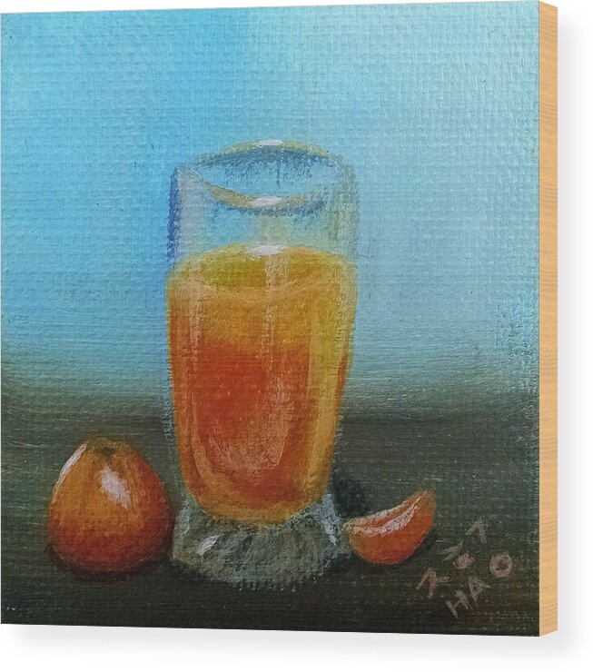 Orange Juice Wood Print featuring the painting Orange Juice by Helian Cornwell