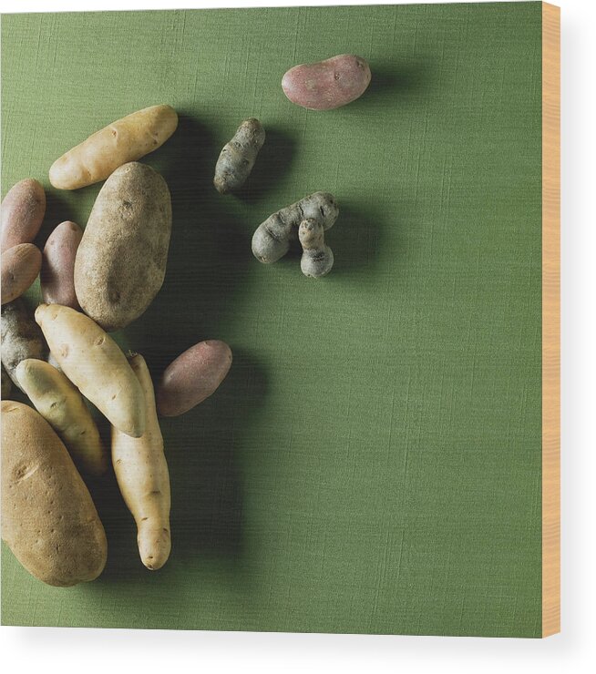 Sparse Wood Print featuring the photograph Organic Potatoes by Monica Rodriguez