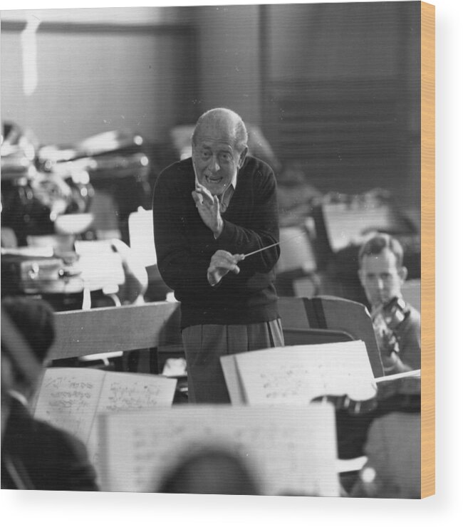 Eugene Ormandy Wood Print featuring the photograph Ormandy Working by Erich Auerbach