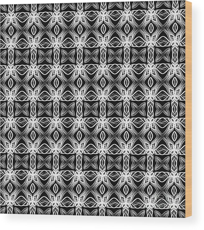 Black And White Pattern Wood Print featuring the photograph Pattern in Black and White by Kaye Menner by Kaye Menner