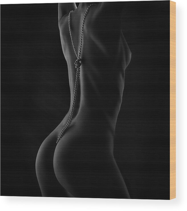 Nude Wood Print featuring the photograph Pearl by Roberto Bressan