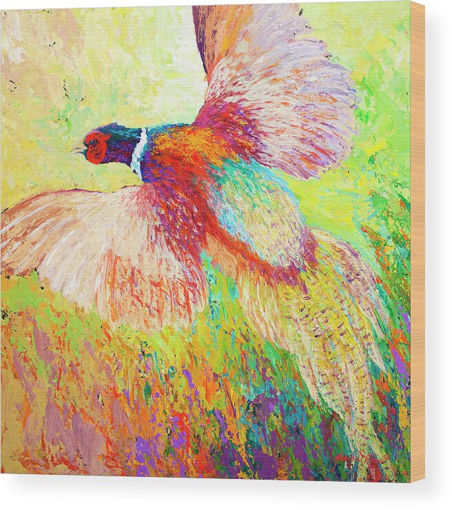 Pheasant 1 Wood Print featuring the painting Pheasant 1 by Marion Rose