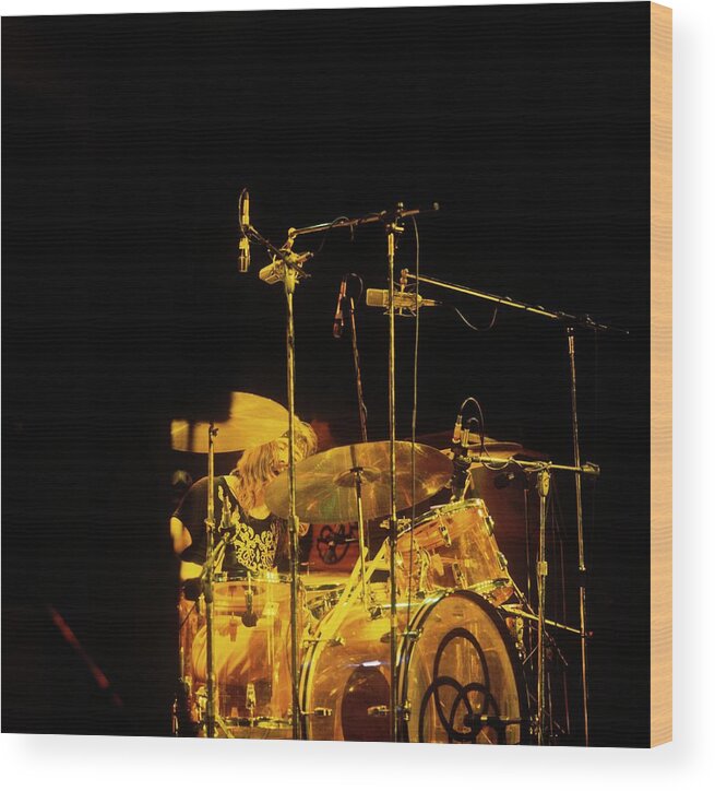 Led Zeppelin Wood Print featuring the photograph Photo Of John Bonham And Led Zeppelin by David Redfern
