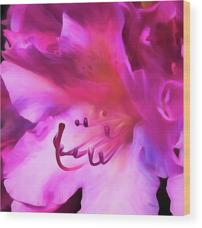  Wood Print featuring the digital art Pink O'keefe by Cindy Greenstein