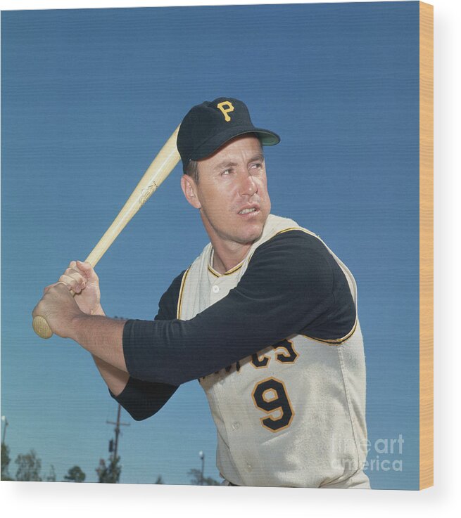 Baseball Cap Wood Print featuring the photograph Pittsburgh Pirate Bill Mazeroski by Bettmann