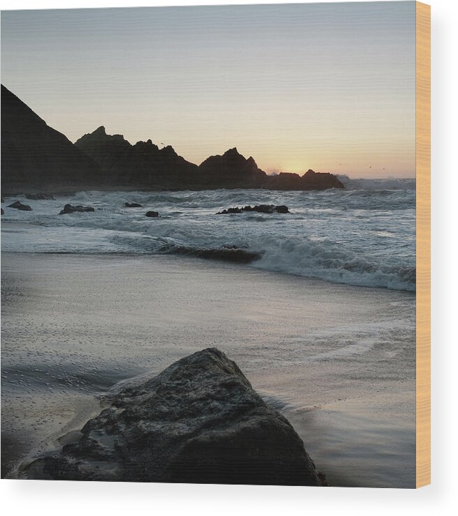 Spray Wood Print featuring the photograph Point Reyes Sunset by Ssiltane