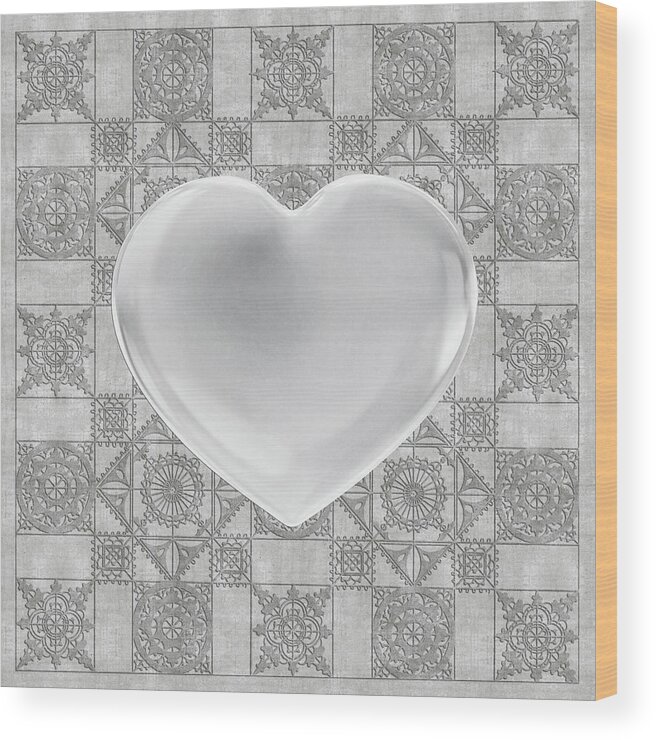 Silver Leaf Wood Print featuring the digital art Pure of Heart by Diego Taborda