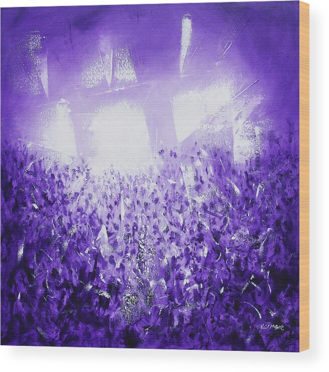 Purple Rave Is An Original Acrylic Painting On Canvas By British Visual Artist Neil Mcbride Wood Print featuring the painting Purple Rave by Neil McBride
