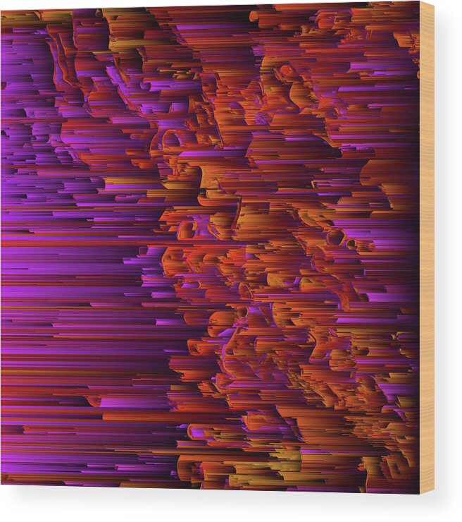 Glitch Wood Print featuring the digital art Race Over Jupiter by Jennifer Walsh