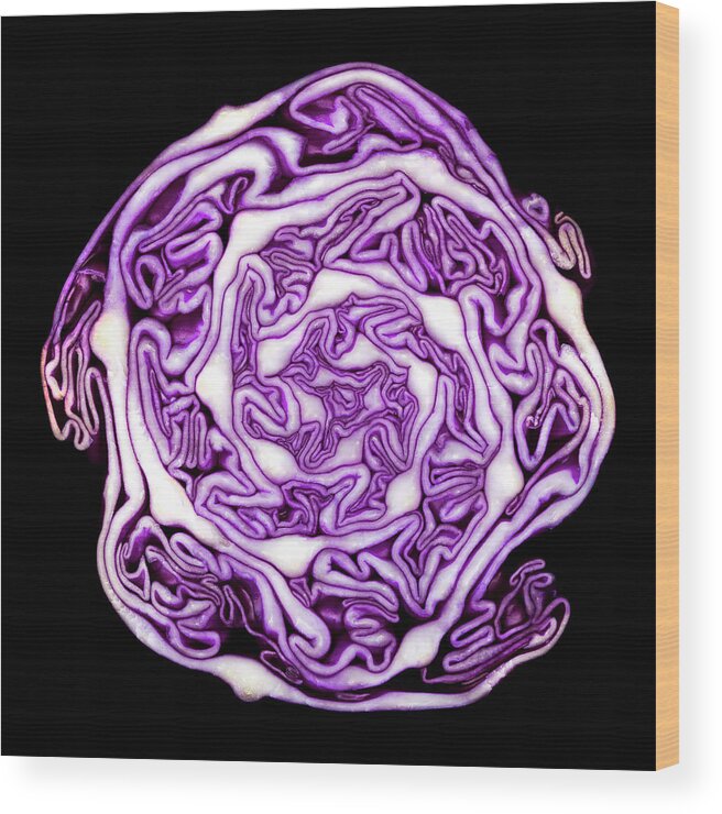 Purple Wood Print featuring the photograph Red Cabbage by April30