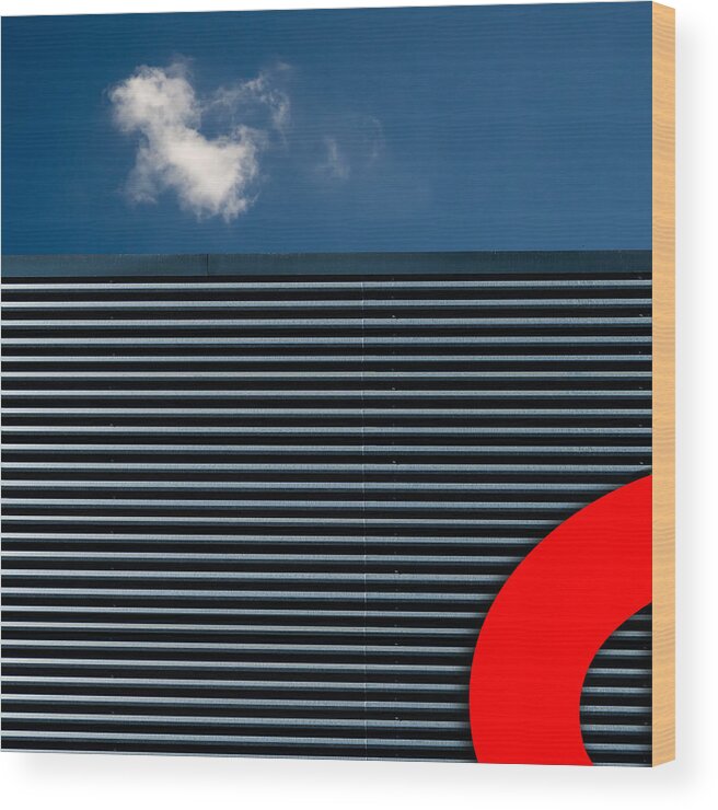 Abstract Wood Print featuring the photograph Red Sign II by Luc Vangindertael (lagrange)