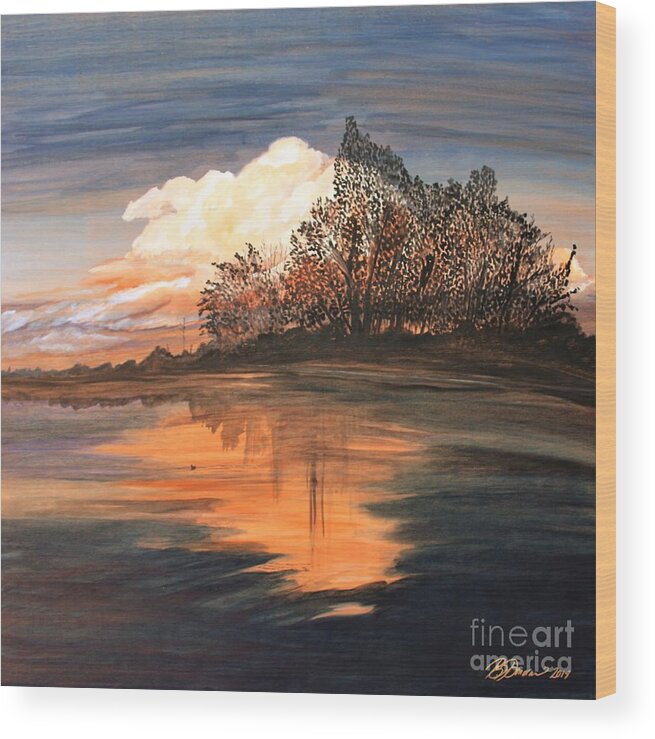 Print Wood Print featuring the painting Reflections of Home by Barbara Donovan