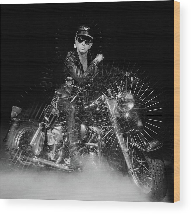 Event Wood Print featuring the photograph Rob Halford Posed by Fin Costello