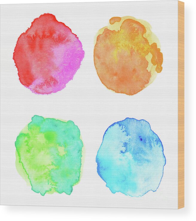 Art Wood Print featuring the photograph Rough Circle Colorful Watercolor by Prapassong