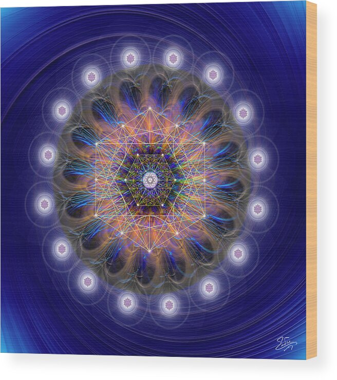 Endre Wood Print featuring the digital art Sacred Geometry 726 by Endre Balogh