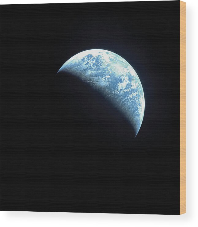 Black Color Wood Print featuring the photograph Satellite View Of A Partially Hidden by Stockbyte