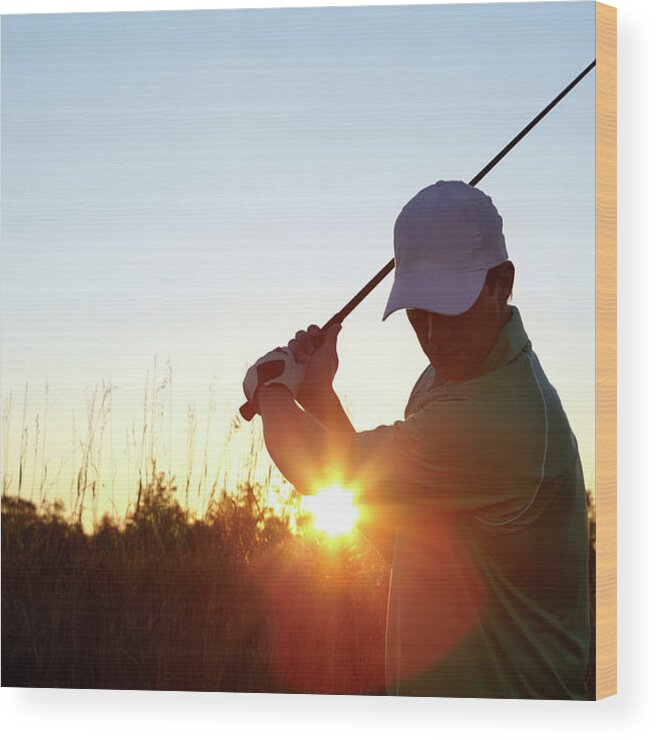 Putting Green Wood Print featuring the photograph Serious Golfer by Globalstock