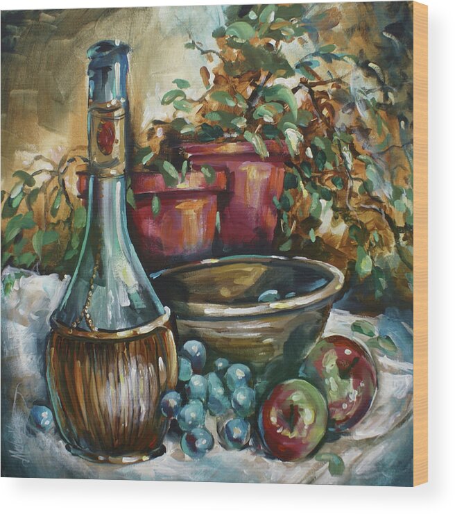 Still Life Wood Print featuring the painting Settled by Michael Lang
