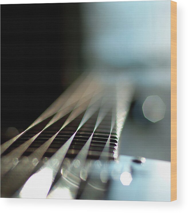 Music Wood Print featuring the photograph Six String Bokeh by Sam Luther