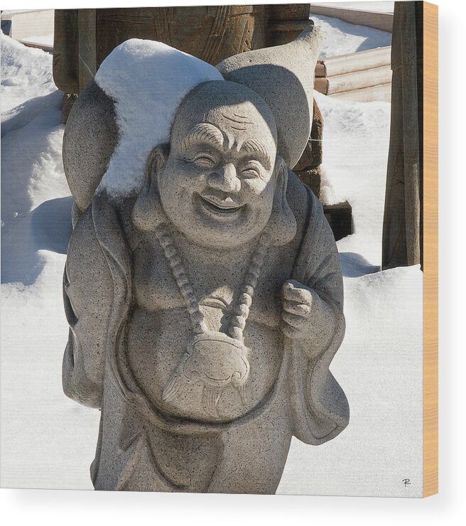  Wood Print featuring the photograph Snow Buddah by Tom Romeo