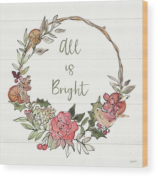 All Is Bright Wood Print featuring the painting Soft Season Iv by Anne Tavoletti