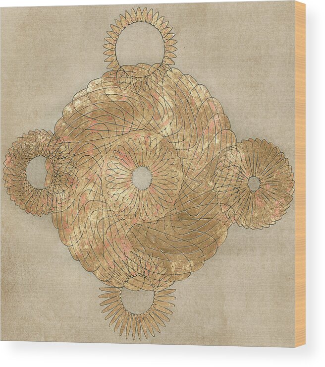 Decorative Wood Print featuring the painting Solar Medallion II by Vanna Lam