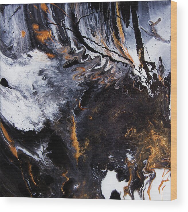 Fluid Wood Print featuring the painting Something Completely Unlike Marble by Jennifer Walsh