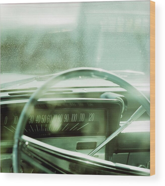 Close-up Wood Print featuring the photograph Speedometer by Photo By Nathaniel Glasgow