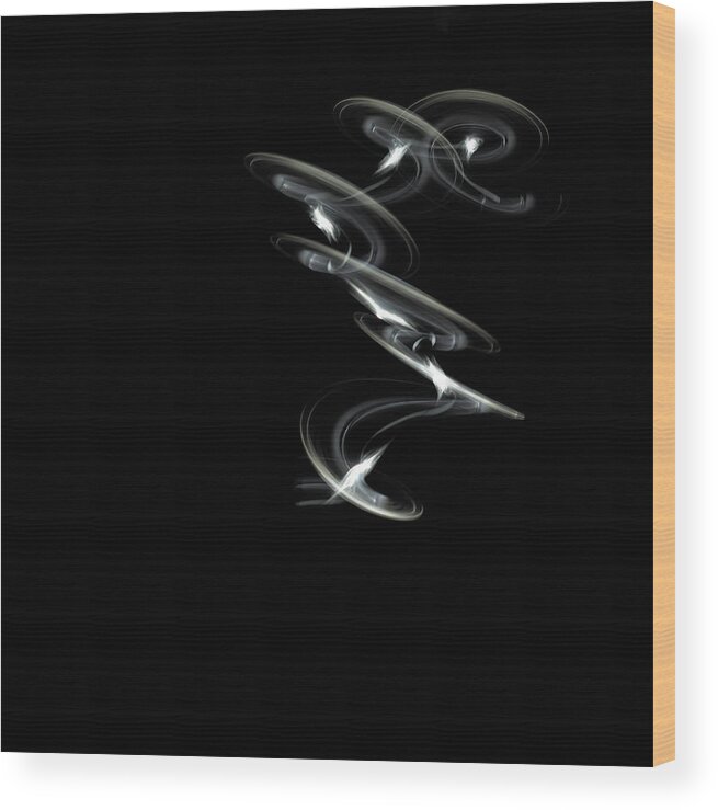 Curve Wood Print featuring the photograph Spinning Light Waves by Lumina Imaging
