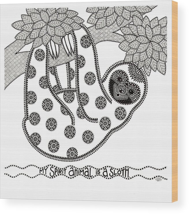 Spirit Animal Wood Print featuring the mixed media Spirit Animal by Siobhan
