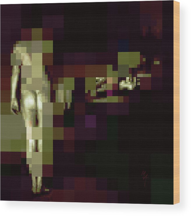 Standing Nude Wood Print featuring the digital art Standing Nude by Attila Meszlenyi