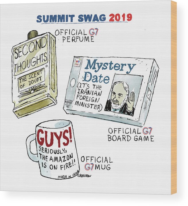 Captionless Wood Print featuring the drawing Summit Swag 2019 by Tim Hamilton
