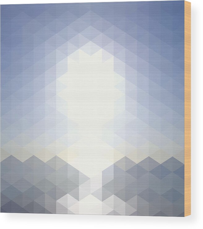 Scenics Wood Print featuring the digital art Sun Over The Sea - Abstract Geometric by Bgblue