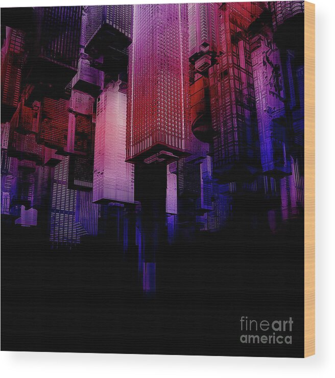 Upside Down Wood Print featuring the digital art Sunken City by Phil Perkins