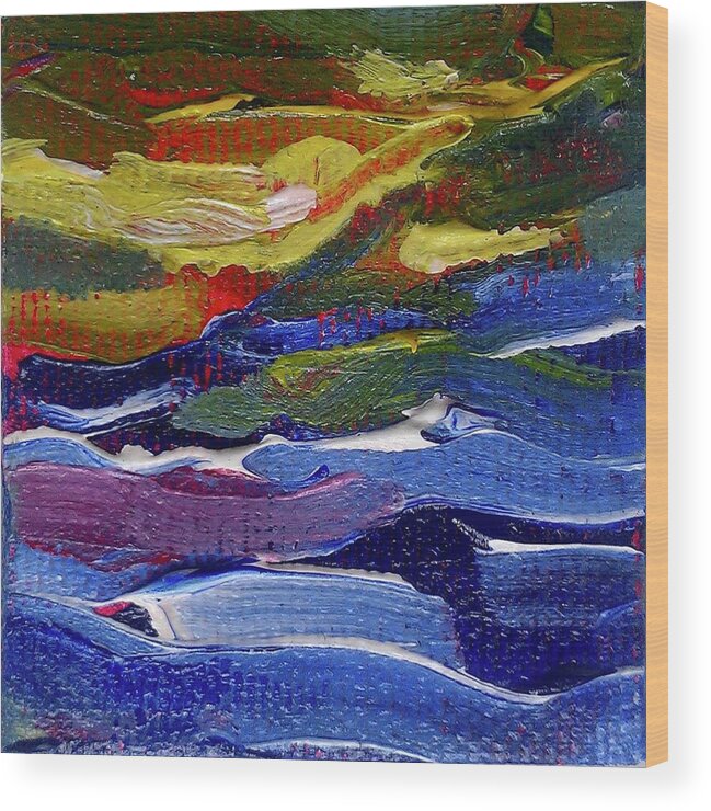 Lake Kezar Wood Print featuring the painting Sunset Over Lake Kesar by Alida M Haslett