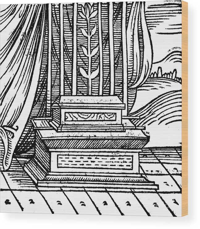 Concepts & Topics Wood Print featuring the drawing The Ark Of The Covenant, 1557 by Print Collector