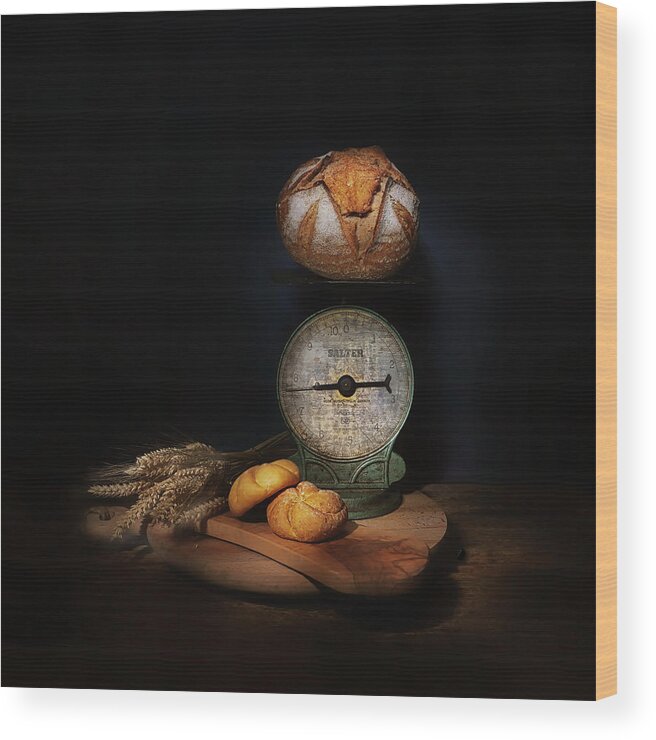Bread Wood Print featuring the photograph The Beauty Of Simple Things . by Saskia Dingemans